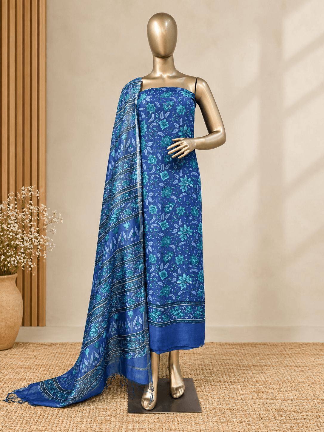Maheshwari suit with Maheshwari duppatta n shantoon bottom