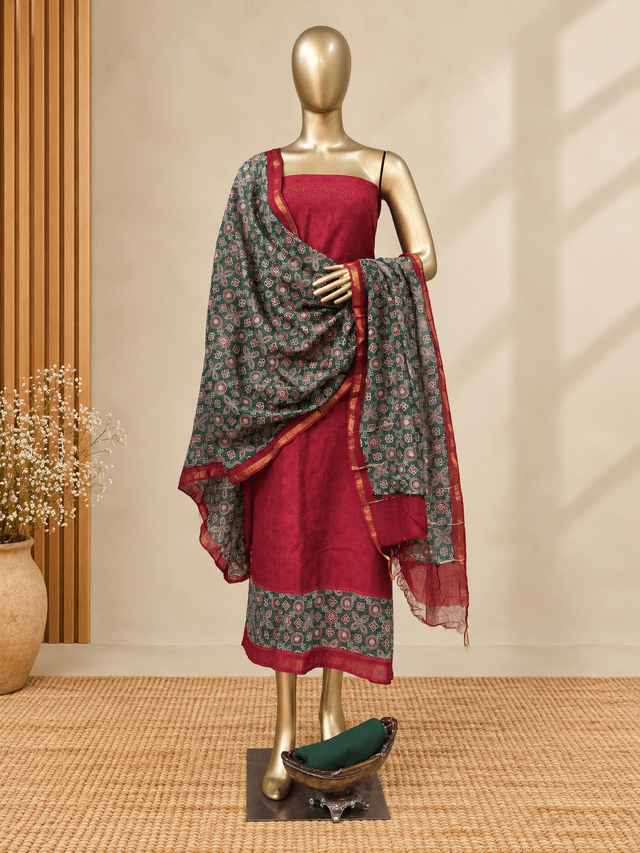Maheshwari kurta n dupatta with cotton bottom